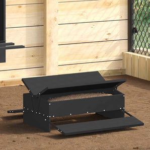 Hrănitor cu pedale pentru pui Negru 75 x 53 x 20,5 cm 10 kg