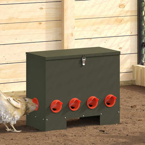 Feeder pentru pui 2 Verde măsliniu 60,5 x 29 x 51 cm 25 kg