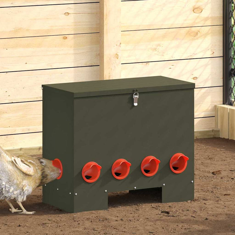 Feeder pentru pui 2 Verde măsliniu 60,5 x 29 x 51 cm 25 kg