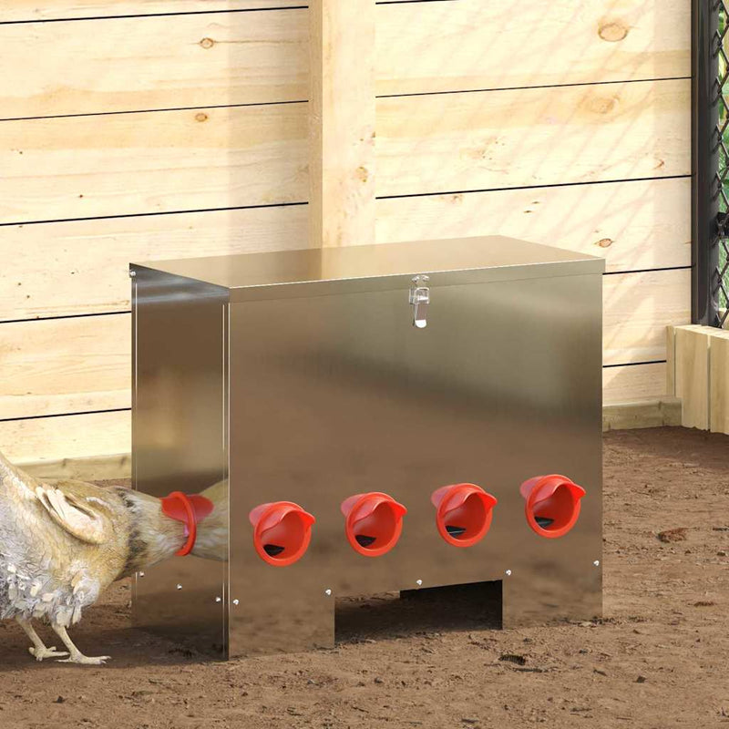 Feeder pentru pui 2 Argintiu 60,5 x 29 x 51 cm 25 kg