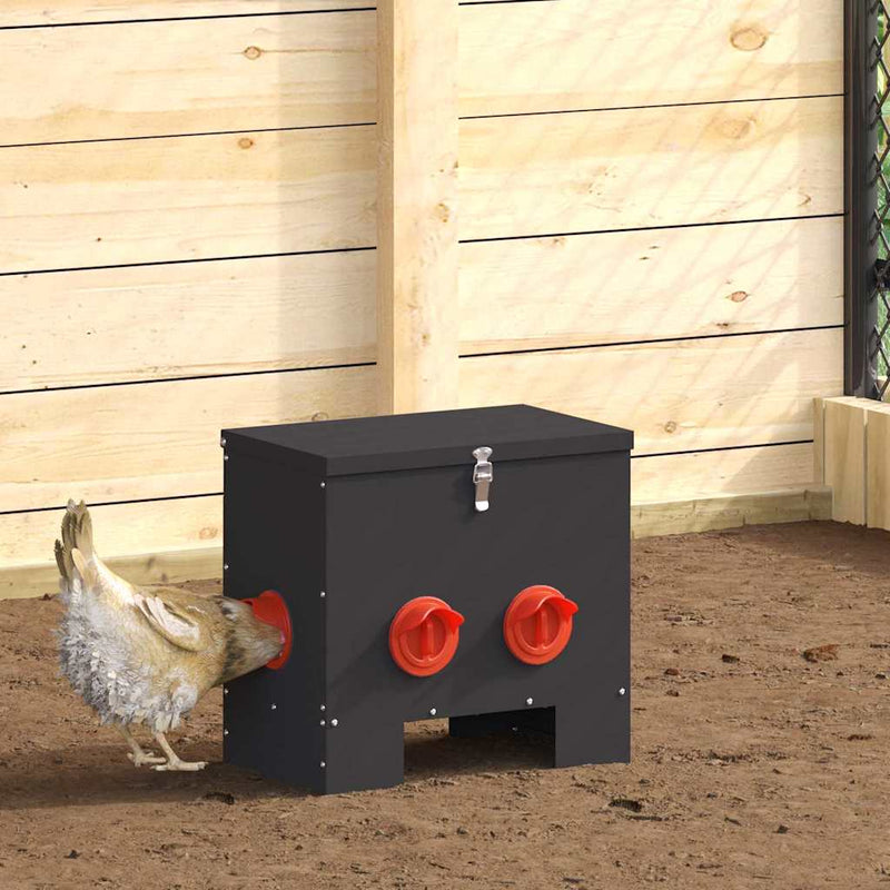 Feeder pentru pui 2 Negru 40,5 x 25 x 38 cm 20 kg
