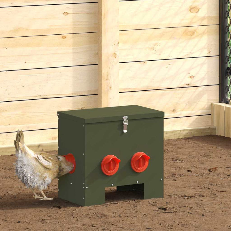 Feeder pentru pui 2 Verde măsliniu 40,5 x 25 x 38 cm 20 kg