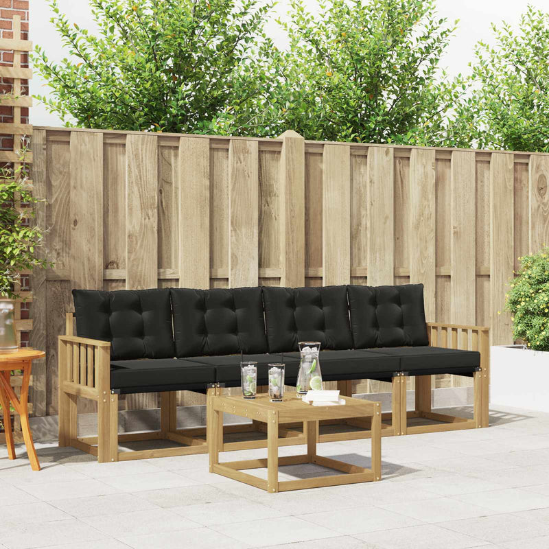 Set de canapele de exterior 5 buc. Alb și negru