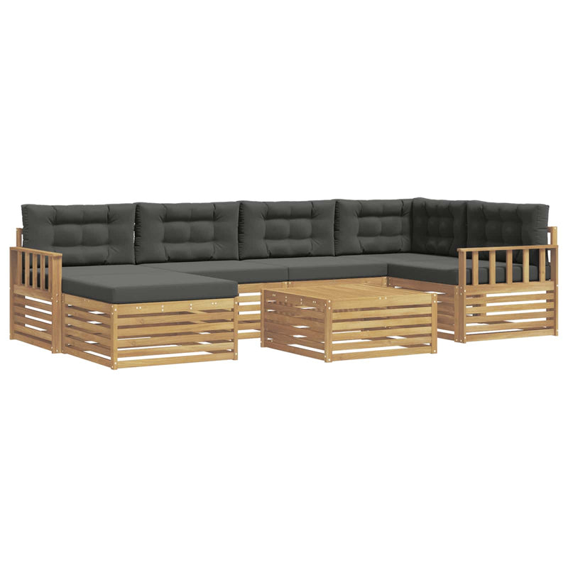 Set de canapele de exterior 7 buc. Alb și antracit