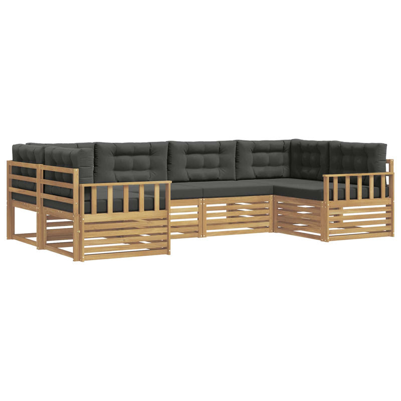 Set de canapele de exterior 6 buc. Alb și antracit