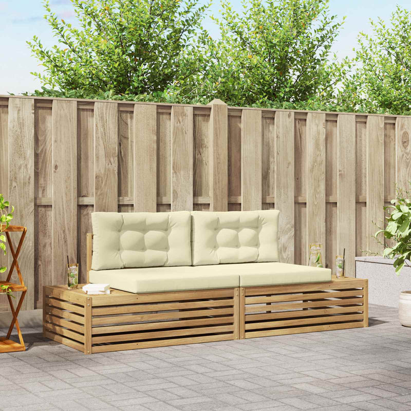 2 buc. Set de canapele de exterior Alb