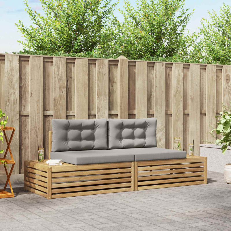 2 buc. Set de canapele de exterior Poliester Alb