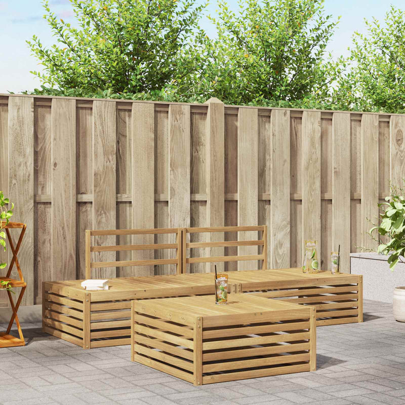 4 buc. Set de canapele de exterior Alb