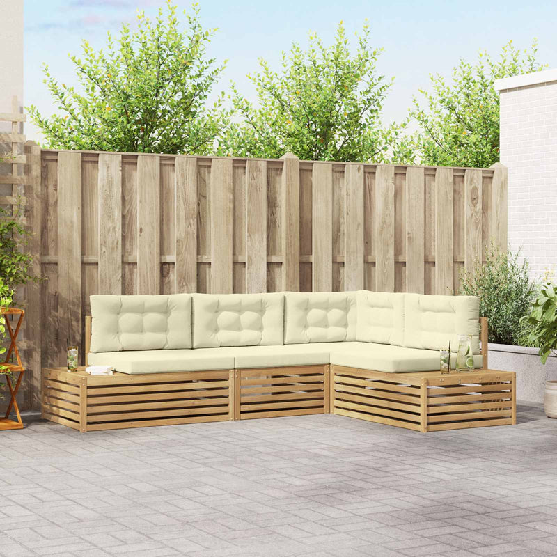 5 buc. Set de canapele de exterior Alb