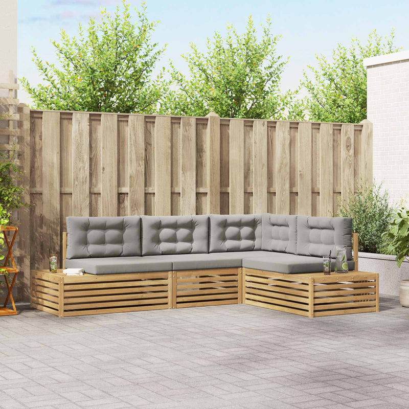 5 buc. Set de canapele de exterior Poliester Alb