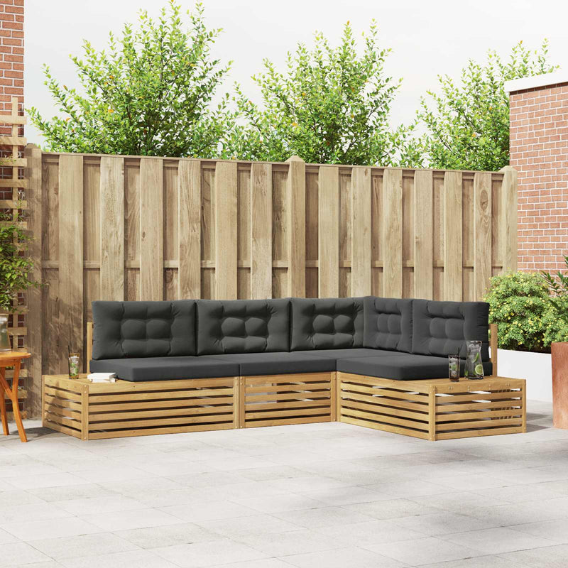 5 buc. Set de canapele de exterior Poliester Alb