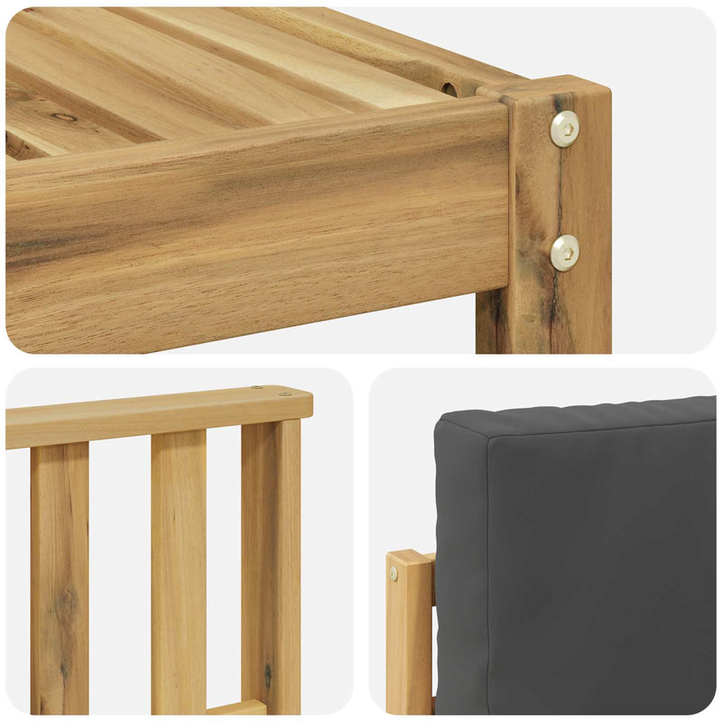 Set de canapele de exterior 5 buc. Alb și antracit Poliester