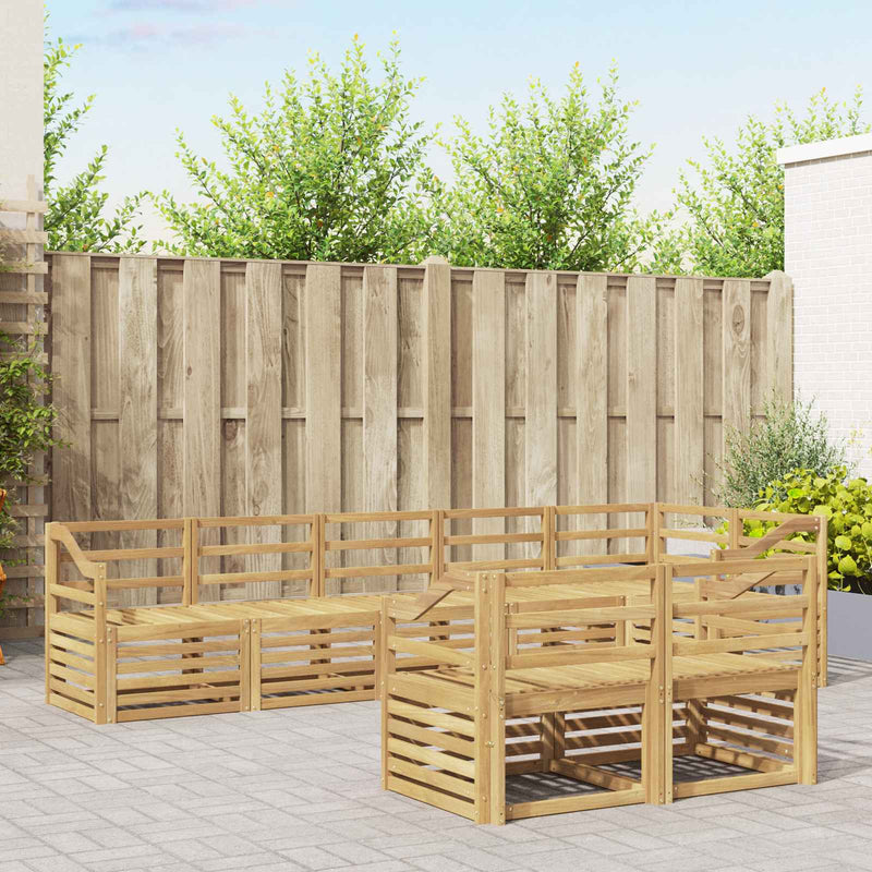 Set de canapele de exterior 8 buc. Alb Lemn Solid de Acacia