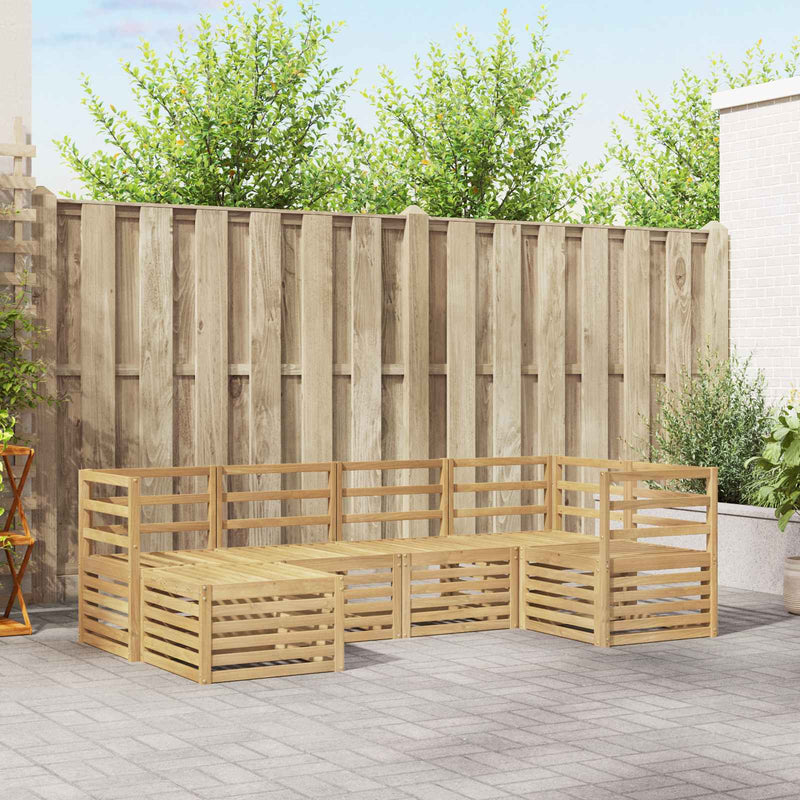 Set de canapele de exterior 6 buc. Alb Poliester