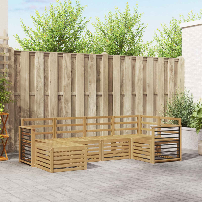 Set de canapele de exterior 6 buc. Alb Poliester