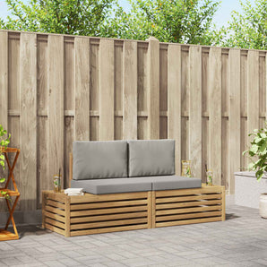 2 buc. Set de canapele de exterior Alb