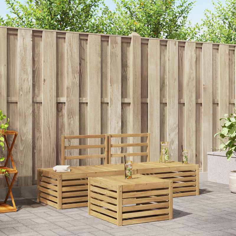 Set de canapele de exterior 4 Bucată Alb Lemn Solid de Acacia