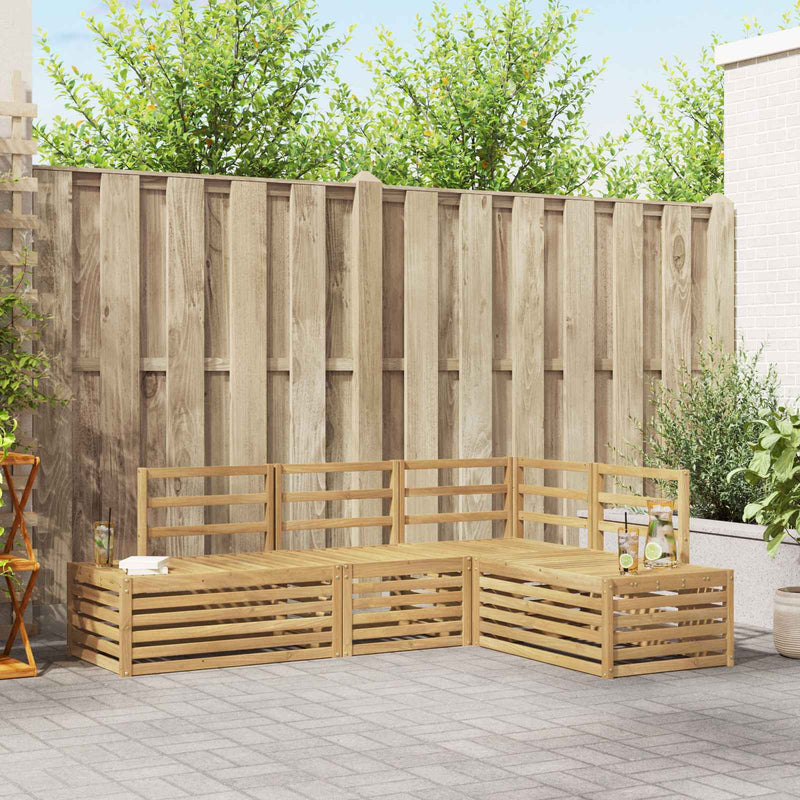 Set de canapele de exterior 4 Bucată Alb Lemn Solid de Acacia