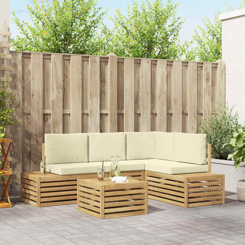 5 buc. Set de canapele de exterior Poliester Alb