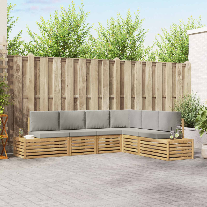6 buc. Set de canapele de exterior Alb
