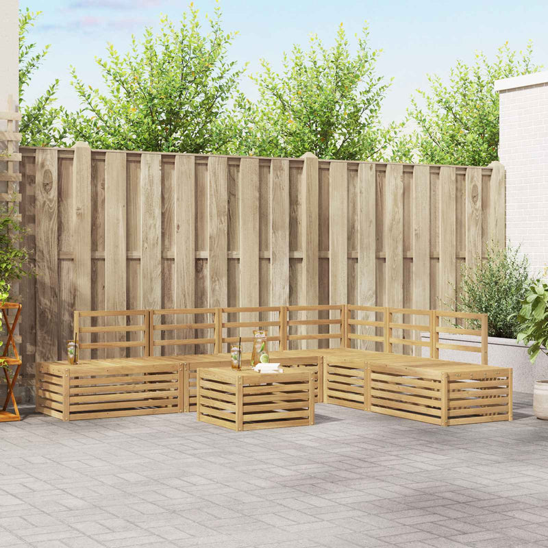 7 buc. Set de canapele de exterior Lemn Solid de Acacia Alb