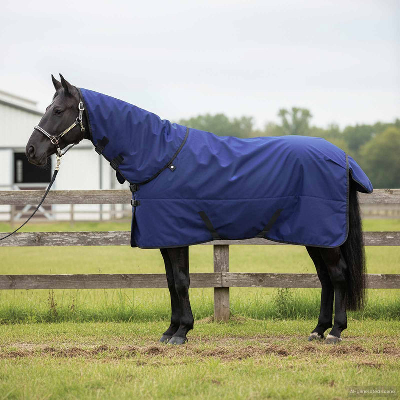 Pătură pentru cai Bleu marin complet 85 cm Poliester