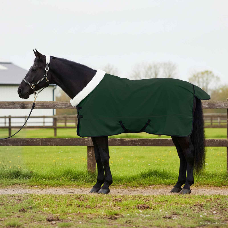 Pătură pentru cai Verde închis complet 125 cm Fleece polar