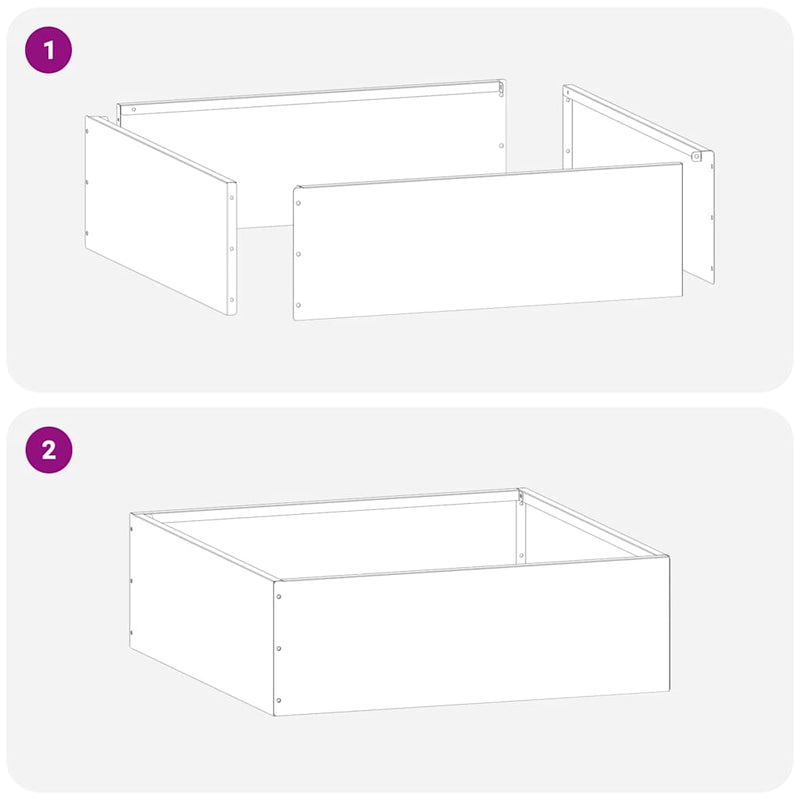 Margine pentru gazon 6 buc. 40 x 40 x 13 cm Oțel Alb