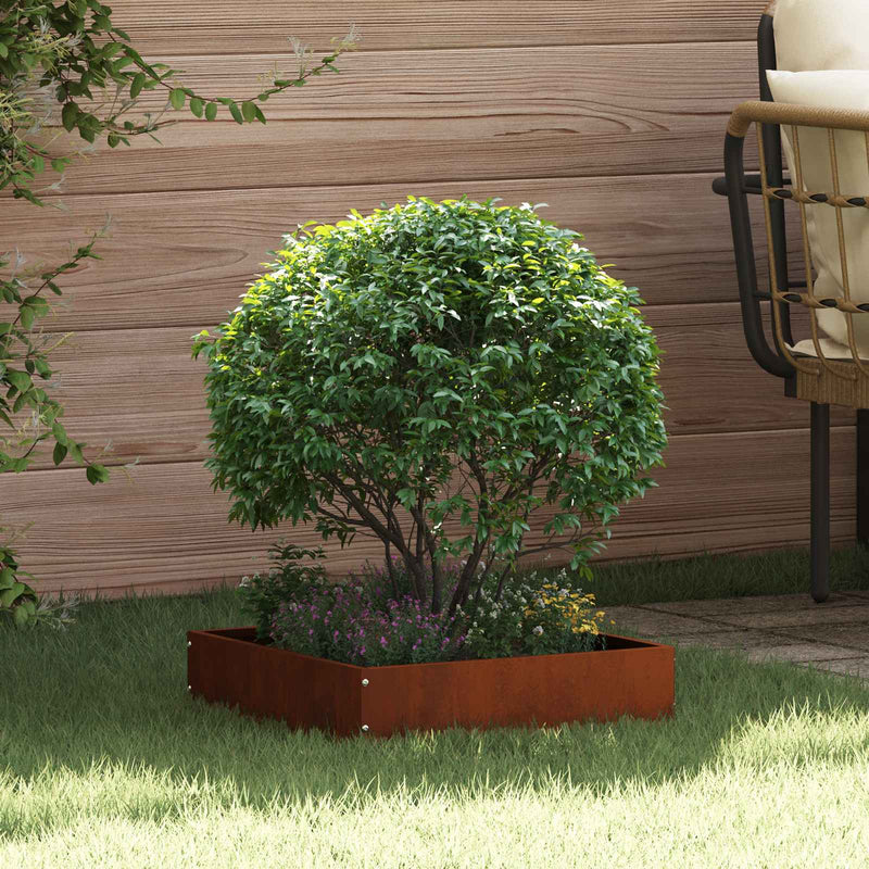 Margine pentru gazon 40 x 40 x 13 cm Ruginit