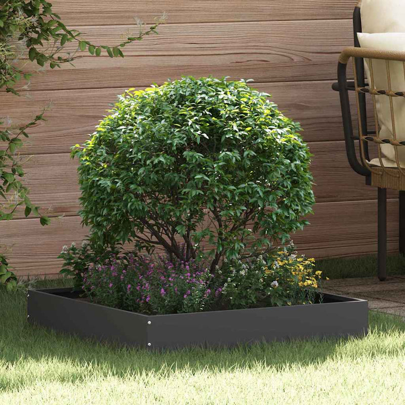 Margine pentru gazon 6 buc. 60 x 60 x 13 cm Oțel Negru