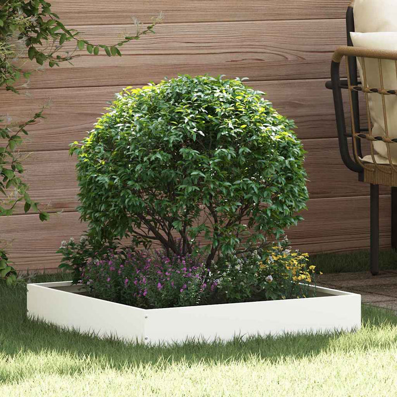 Margine pentru gazon 60 x 60 x 13 cm Oțel Alb