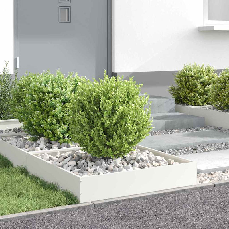 Margine pentru gazon 60 x 60 x 13 cm Oțel Alb