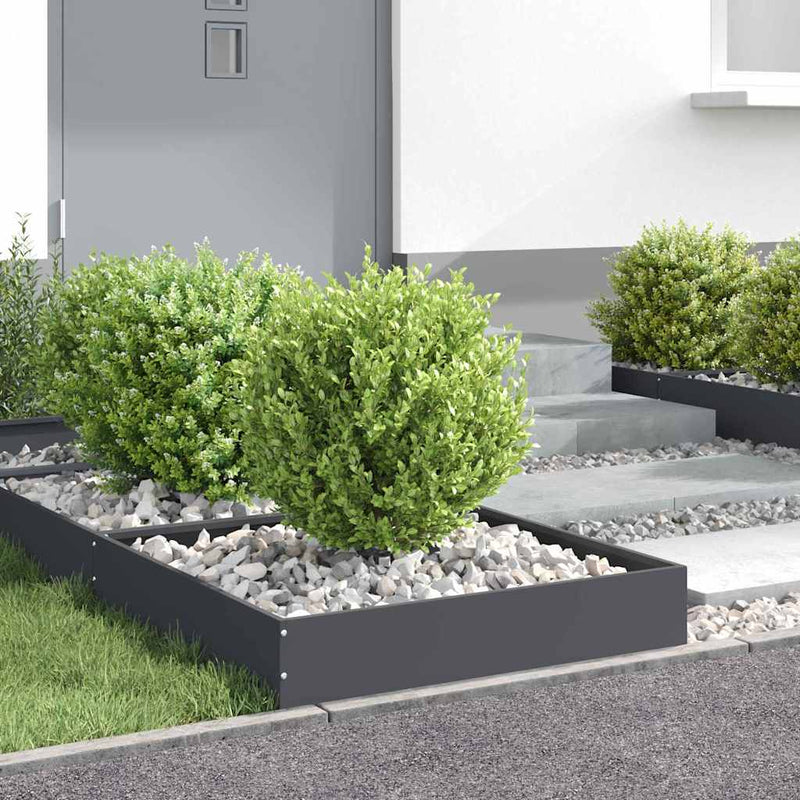 Margine pentru gazon 6 buc. 60 x 60 x 13 cm Oțel Antracit