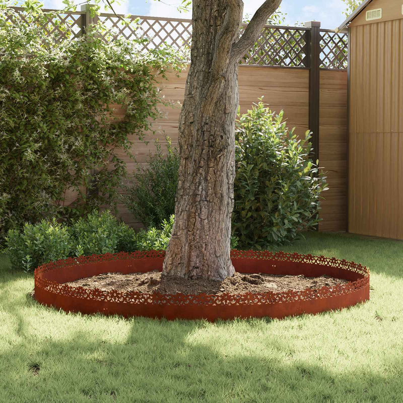 Borduri pentru gazon 10 buc. 103 x 0,05 x 22 cm Ruginit