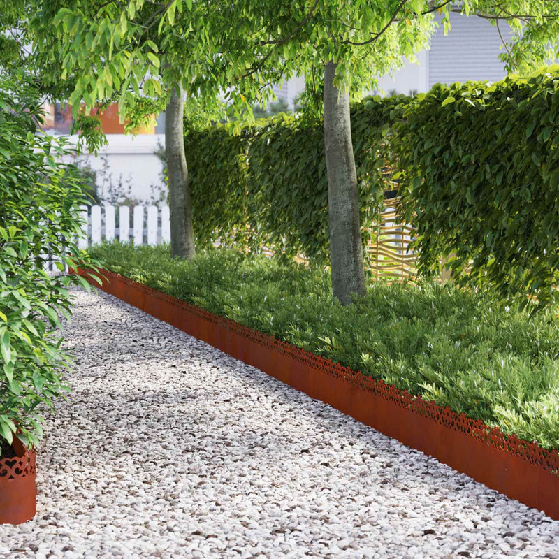 Borduri pentru gazon 30 buc. 103 x 0,05 x 22 cm Ruginit
