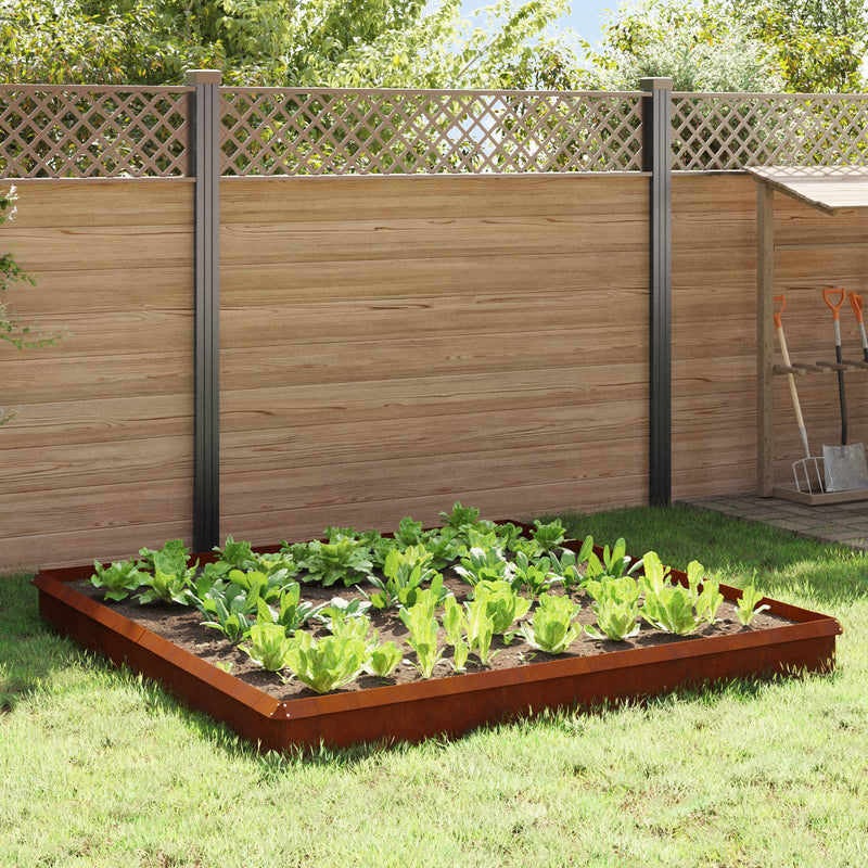 Garduri pentru melci 12 buc. 100 x 3,5 x 25 cm Ruginit
