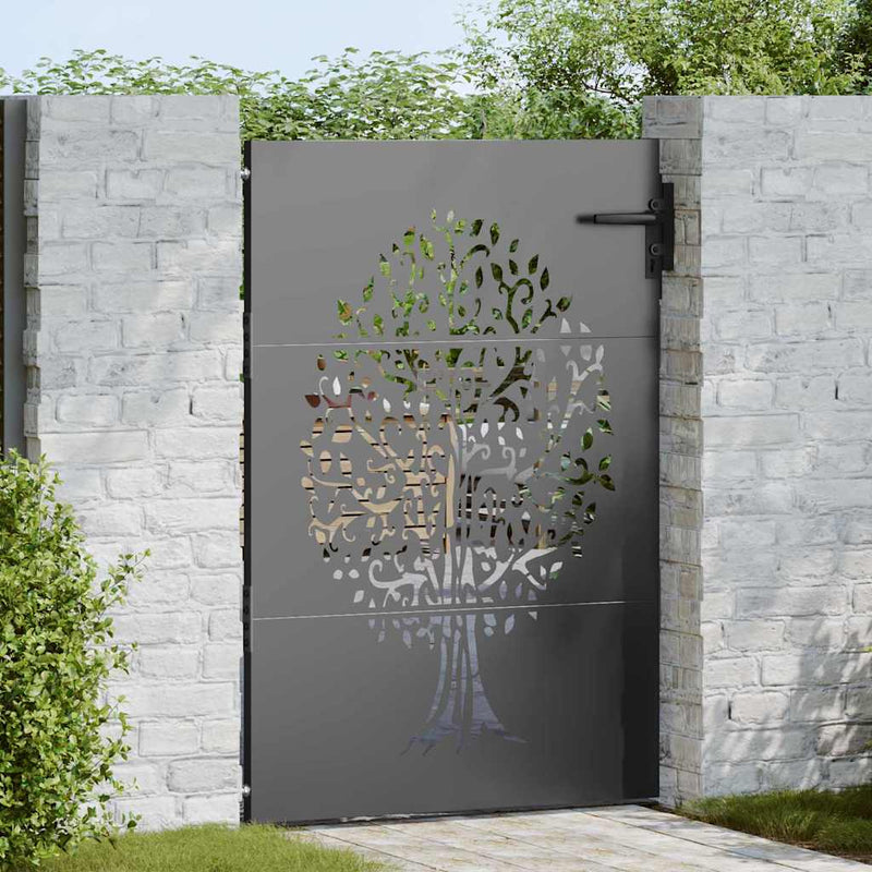 Poartă de grădină 85 x 125 cm Oțel vopsit în pulbere Blocat
