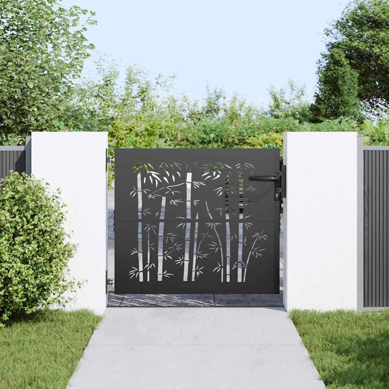 Poartă de grădină 85 x 100 cm Oțel vopsit în pulbere Blocat