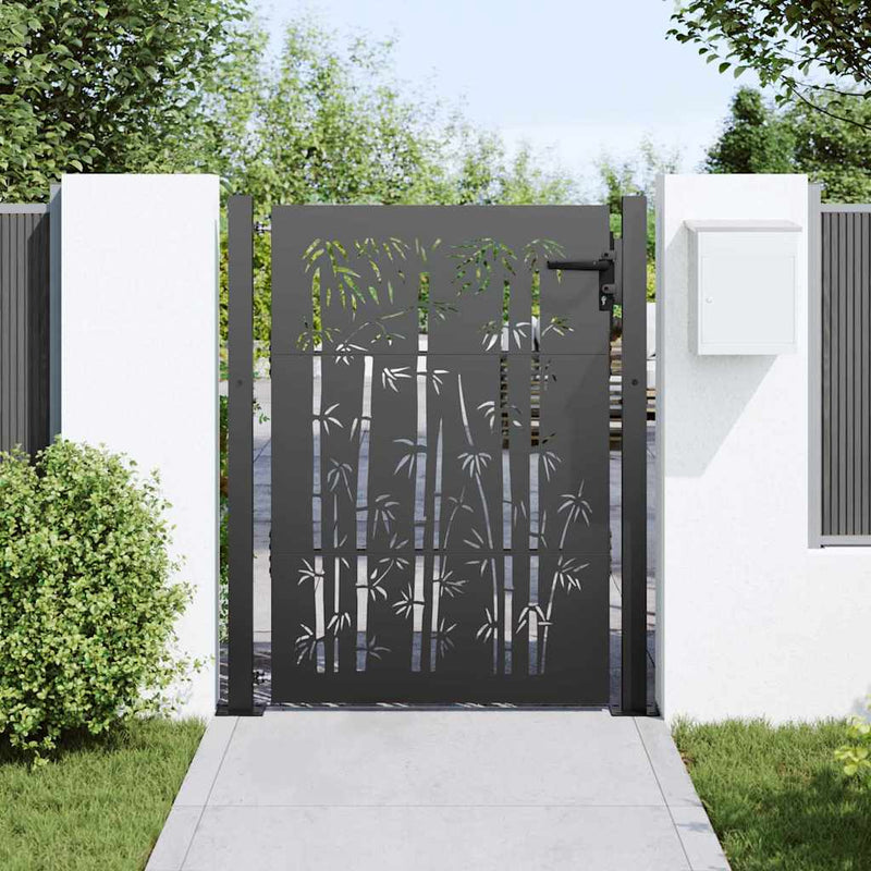 Poartă de grădină 110 x 130 cm Oțel vopsit electrostatic Blocat