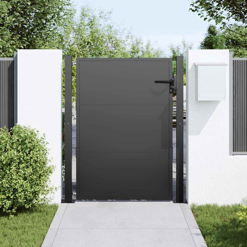 Poartă de grădină 110 x 130 cm Oțel vopsit electrostatic Blocat