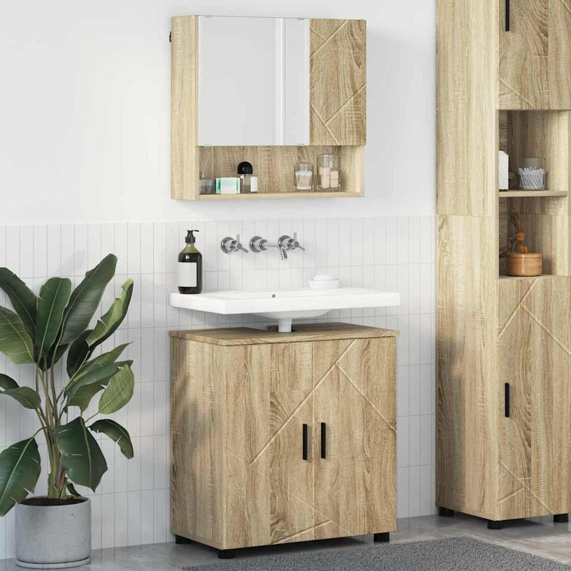 Set de mobilier pentru baie 2 buc. Stejar Sonoma