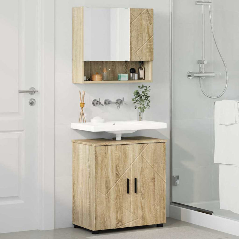 Set de mobilier pentru baie 2 buc. Stejar Sonoma