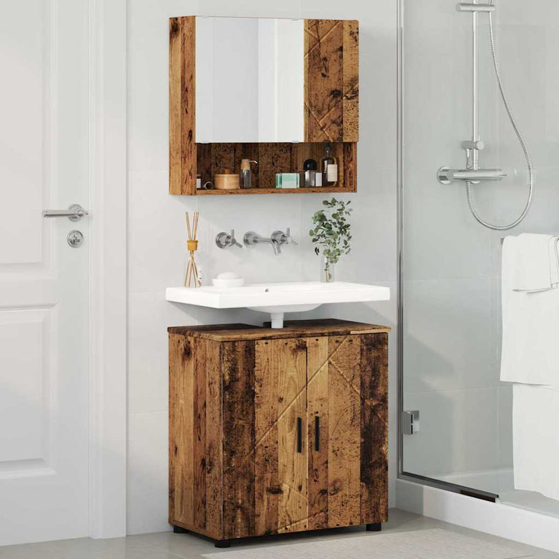 Set de mobilier pentru baie 2 buc. Lemn Vechi 61 x 35 x 64 cm