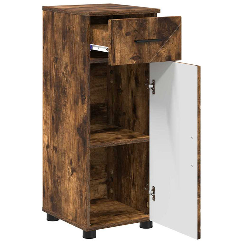 Set de mobilier pentru baie 3 buc. Stejar fumuriu