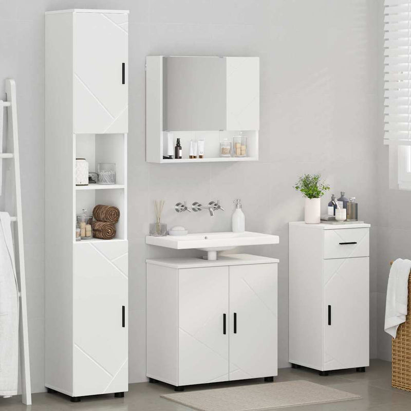 Set de mobilier pentru baie 4 buc. Alb 61 x 35 x 64 cm