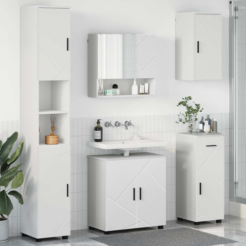 Set de mobilier pentru baie 5 buc. Alb 61 x 35 x 64 cm