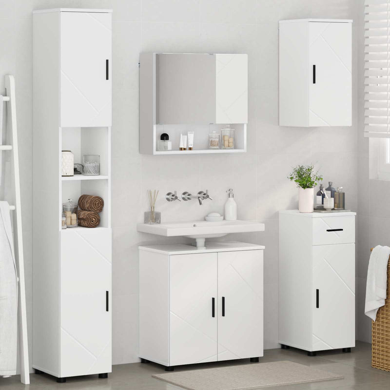 Set de mobilier pentru baie 5 buc. Alb 61 x 35 x 64 cm