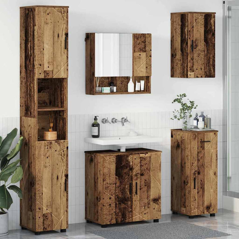 Set de mobilier pentru baie 5 buc. Lemn Vechi 61 x 35 x 64 cm