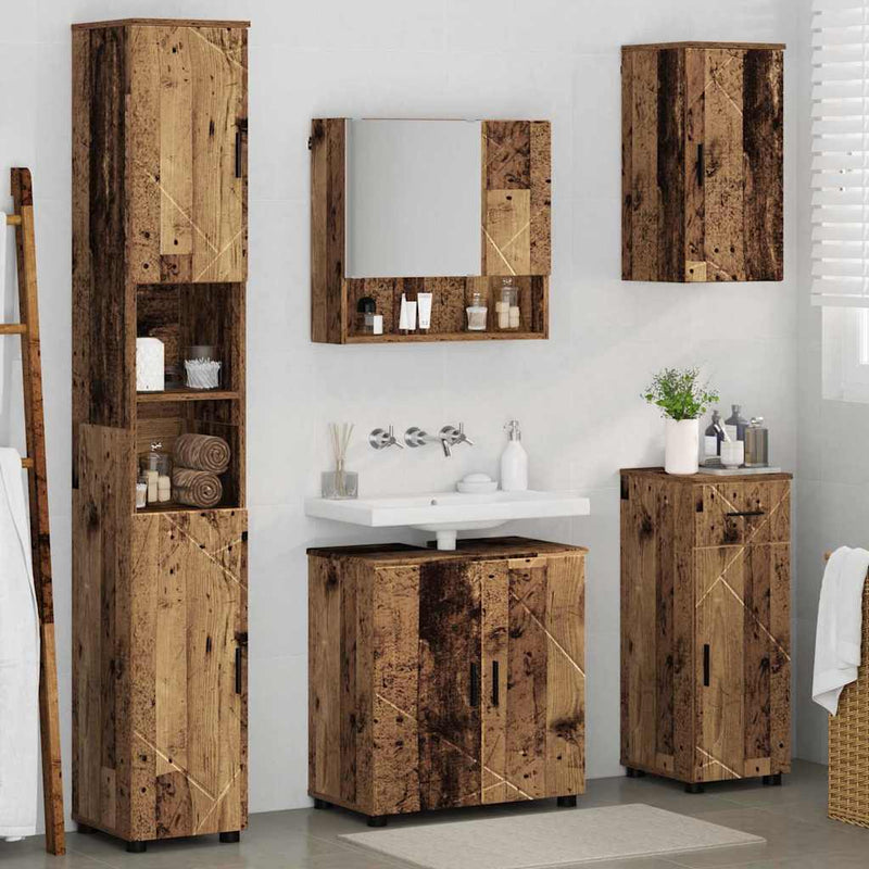 Set de mobilier pentru baie 5 buc. Lemn Vechi 61 x 35 x 64 cm