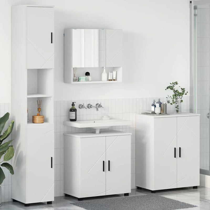 Set de mobilier pentru baie 4 buc. Alb 61 x 35 x 64 cm